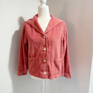Big Bud Press Corduroy Sailor Jacket Pink Rose Petal Size XS Whimsical Retro